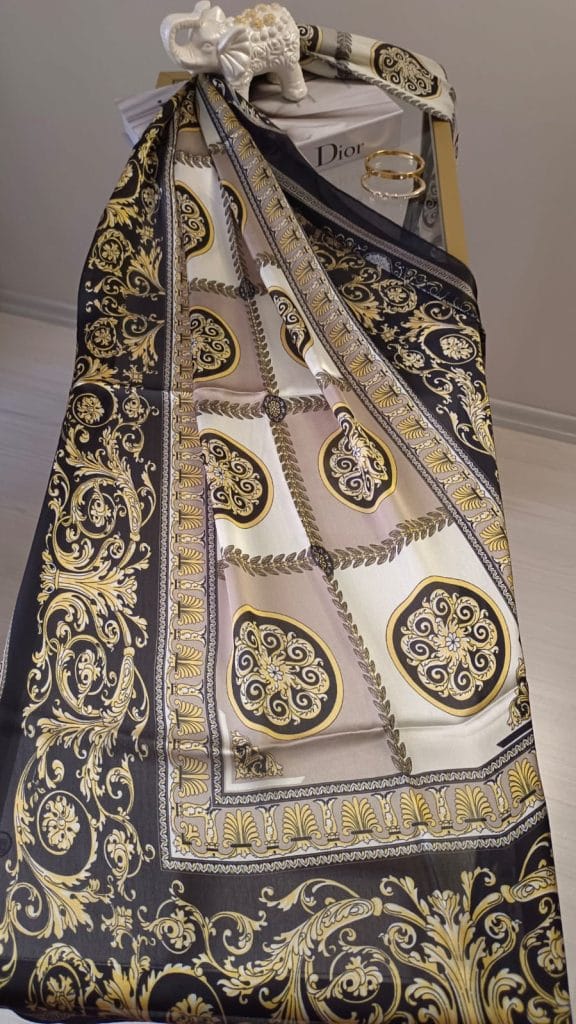 Versace İthal Vual İpek Şal - Siyah