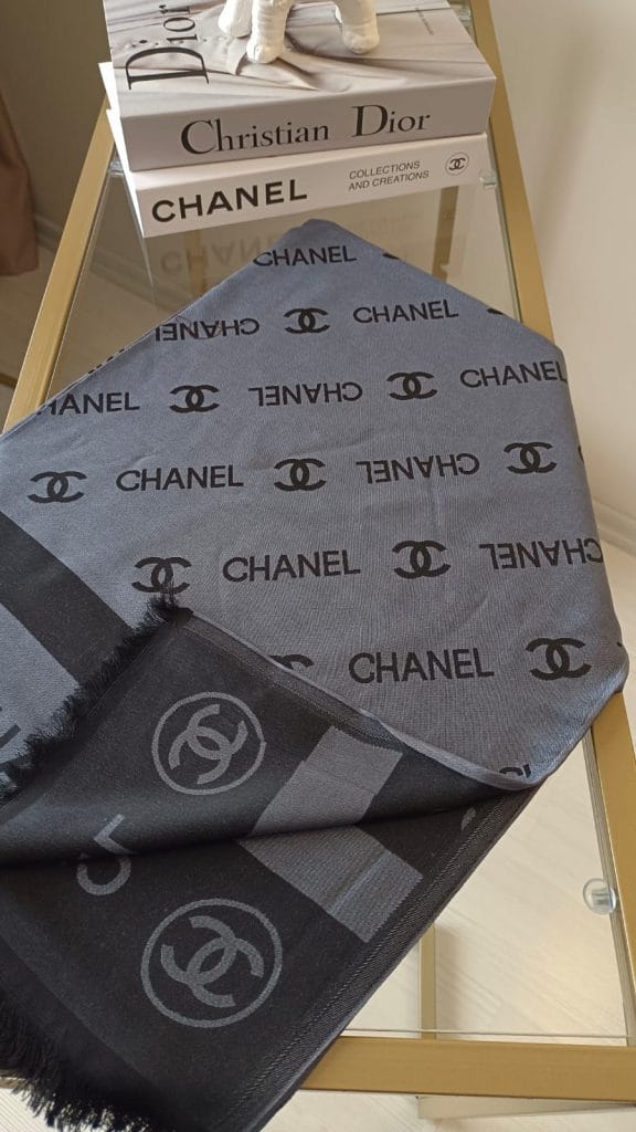 Chanel Desen Kaşmir Şal - Antrasit