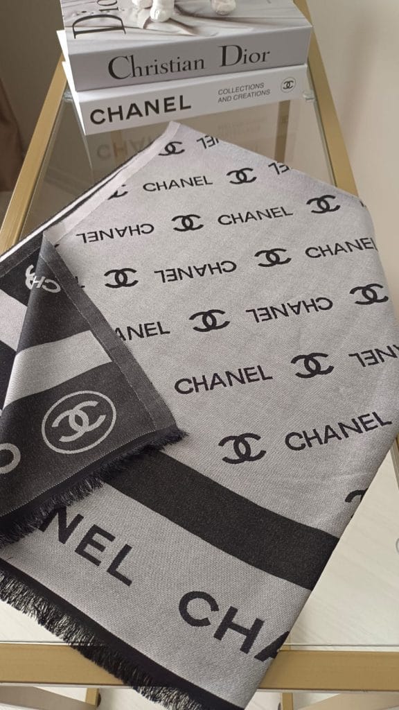 Chanel Desen Kaşmir Şal - Gri