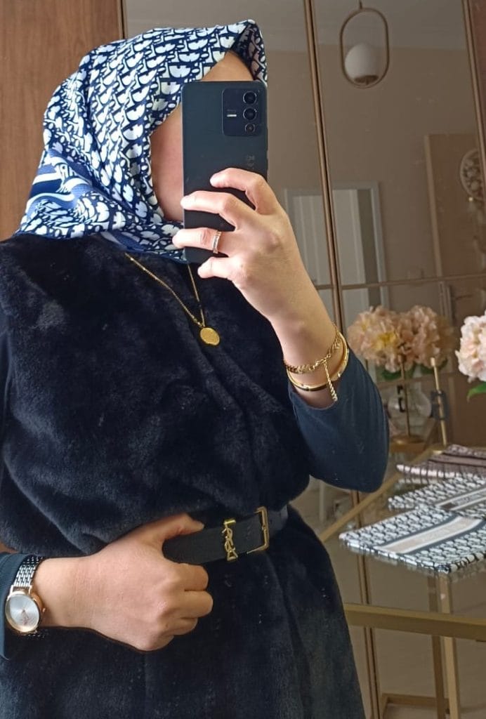 Dior Marka Twill İpek Eşarp - Lacivert