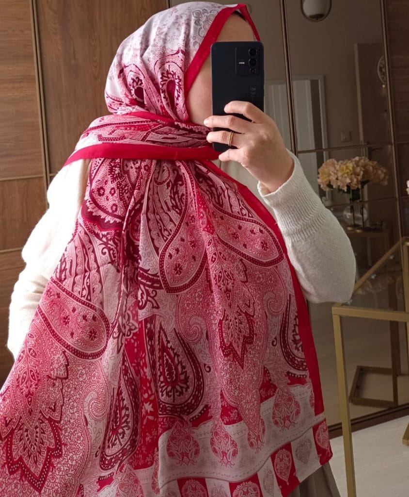 Etnik Etro Desen Pamuk Soft Şal - Fuşya