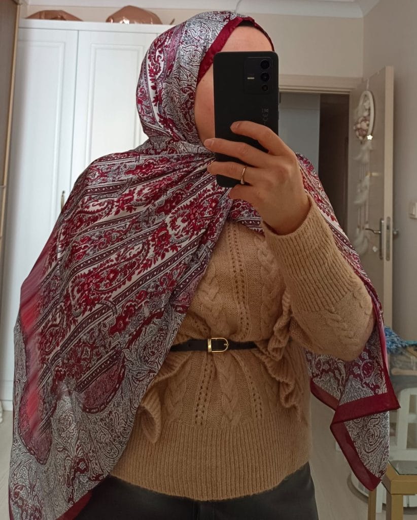 Etro Marka İthal Etnik Desen Vual İpek Şal - Bordo