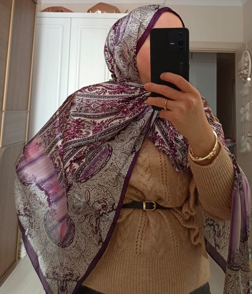 Etro Marka İthal Etnik Desen Vual İpek Şal - Mor
