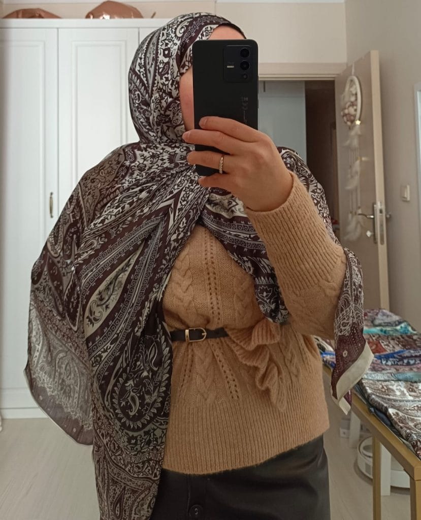 Etro Marka İthal Etnik Desen Vual İpek Şal - Mürdüm