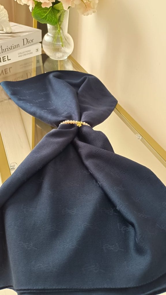 Ysl Vegan Pamuk Şal - Lacivert