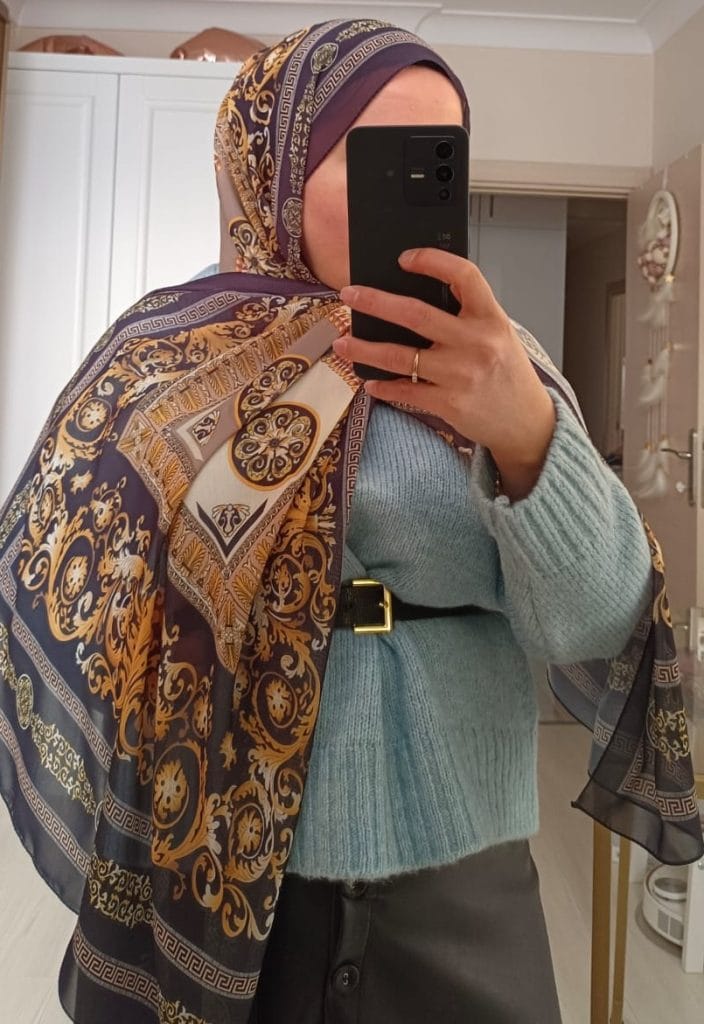 Yerli Vual Versace Şifon Şal - Siyah