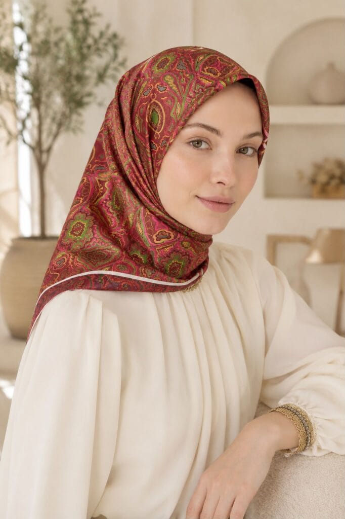 Aqua Fresh Eşarp - Yaz Serisi - Bordo