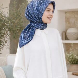 Aqua Fresh Eşarp - Yaz Serisi - Saks Mavisi