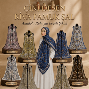 Çini Desen Riva Pamuk Şal