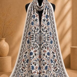 Çini Desen Riva Pamuk Şal - Safir Bahçesi
